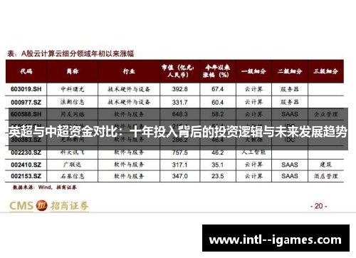 英超与中超资金对比：十年投入背后的投资逻辑与未来发展趋势